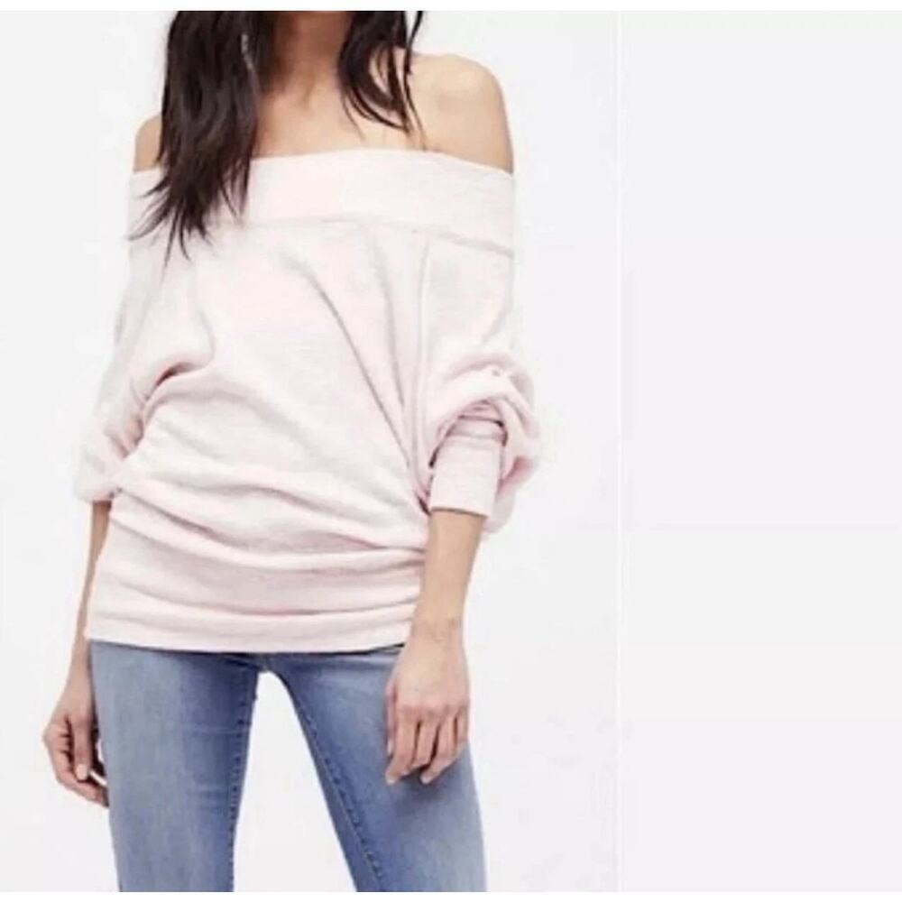 We The Free Women's Pink Palisades Thermal Off Shoulder Top Size Small
